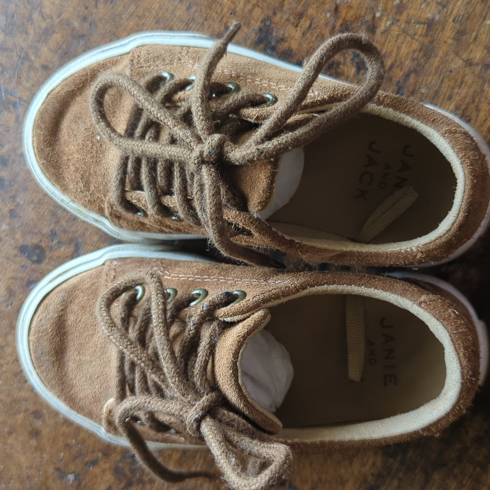 Janie and Jack Brown Suede Sneakers